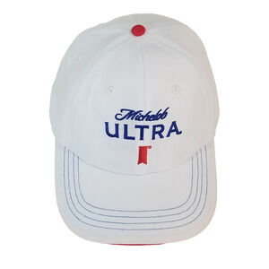 Michelob Ultra Beer Cap Hat White adjustable strap back NEW